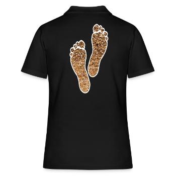 SAND STRAND FÜßE BARFUSS - Frauen Polo Shirt - Schwarz - Hinten - Ailine (174cm)