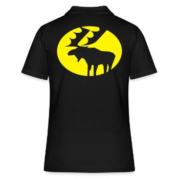 Elch - Frauen Polo Shirt - Schwarz - Hinten - Ailine (174cm)