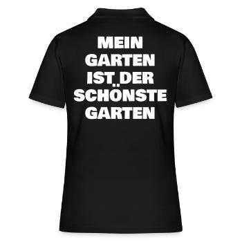 Mein Garten ist der schönste Garten - Frauen Polo Shirt - Schwarz - Hinten - Ailine (174cm)