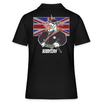 Bobbycorn, Einhorn England Bobby Polizist London - Frauen Polo Shirt - Schwarz - Hinten - Ailine (174cm)