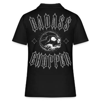 BADASS CHOPPER - Frauen Polo Shirt - Schwarz - Hinten - Ailine (174cm)