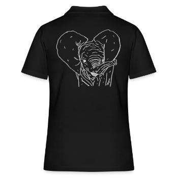Bébé éléphant blanc - Polo Femme - noir - Dos - Ailine (174cm)