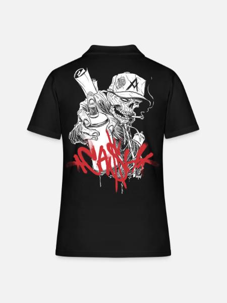 CASH GRAFF RAP HIP HOP TÊTE DE MORT STREETART - Polo Femme - noir
