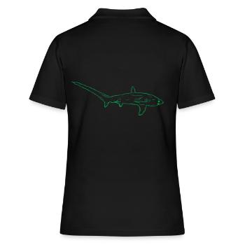 Fuchshai - Frauen Polo Shirt - Schwarz - Hinten - Ailine (174cm)