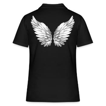 Ailes angéliques ailes anges aile blanc blanc - Polo Femme - noir - Dos - Ailine (174cm)
