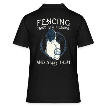 Fechten Fechter - Frauen Polo Shirt - Schwarz - Hinten - Ailine (174cm)