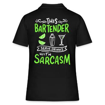 Barkeeper - Frauen Polo Shirt - Schwarz - Hinten - Ailine (174cm)