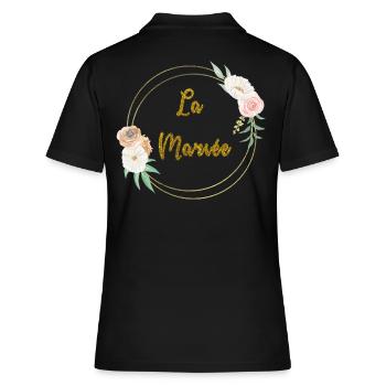 the gold bride and flowers - Women's Polo Shirt - black - Back - Ailine (174cm)