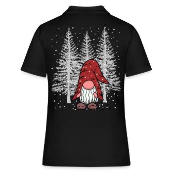 Winter Xmas Wald Wichtel Zwerg Waldbewohner Kind - Frauen Polo Shirt - Schwarz - Hinten - Ailine (174cm)