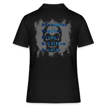 T-Shirt APERO Metal Festival - Frauen Polo Shirt - Schwarz - Hinten - Ailine (174cm)