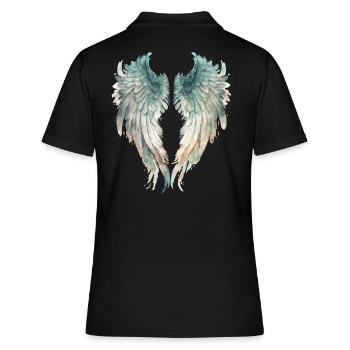 Ailes d'Ange Aquatiques Watercolor - Polo Femme - noir - Dos - Ailine (174cm)