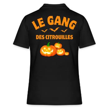 halloween, citrouille, citrouilles - Polo Femme - noir - Dos - Ailine (174cm)