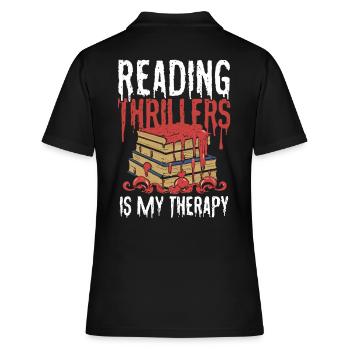 La lecture de thrillers est ma thérapie - Polo Femme - noir - Dos - Ailine (174cm)