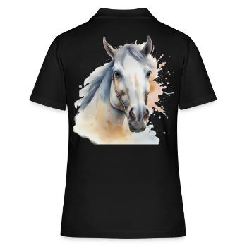 Tête de cheval Cheval Cheval Cheval Etalon - Polo Femme - noir - Dos - Ailine (174cm)