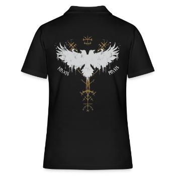 Vikings - Hugin et Munin - Les corbeaux d’Odin - Polo Femme - noir - Dos - Ailine (174cm)