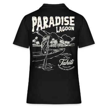 Paradise Lagoon Illustration - Polo Femme - noir - Dos - Ailine (174cm)