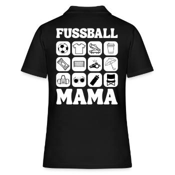 Fußball Mama Design - Frauen Polo Shirt - Schwarz - Hinten - Ailine (174cm)