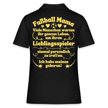 Footballeur Maman Joueur Préféré Né en Jaune - Polo Femme - noir - Dos - Ailine (174cm)