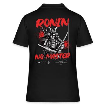 Ronin – No Master Samurai Streetwear - Women's Polo Shirt - black - Back - Ailine (174cm)