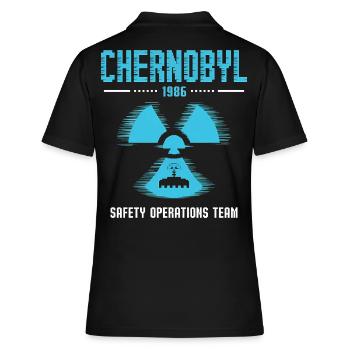 Équipe d’opérations de sécurité de Tchernobyl - Tchernobyl drôle - Polo Femme - noir - Dos - Ailine (174cm)