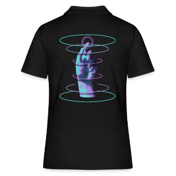 Techno Main Hypnotique Rave DJ - Musique Techno - Polo Femme - noir - Dos - Ailine (174cm)