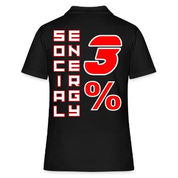 Social energy 3 percent - Boldi Graphics - Women's Polo Shirt - black - Back - Ailine (174cm)