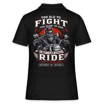 Old School Skeleton Rider - Frauen Polo Shirt - Schwarz - Hinten - Ailine (174cm)