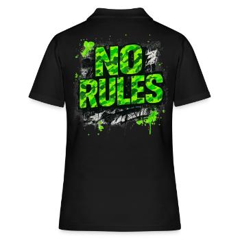 No Rules Graffiti Spruch Camouflage Neon - Frauen Polo Shirt - Schwarz - Hinten - Ailine (174cm)