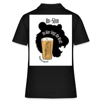 im Bier liegt die Kraft - Frauen Polo Shirt - Schwarz - Hinten - Ailine (174cm)