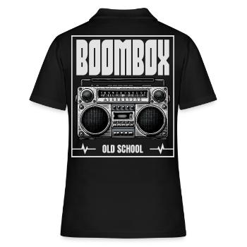 Boombox Old School – Radio rétro - Polo Femme - noir - Dos - Ailine (174cm)