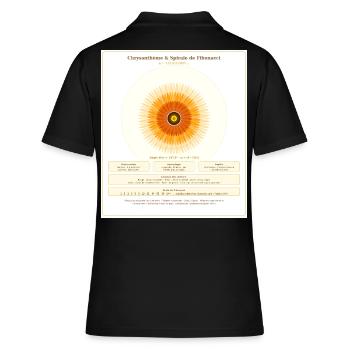 Chrysantème et Spirale de Fibonacci - Polo Femme - noir - Dos - Ailine (174cm)