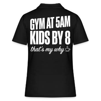 Motivation de la salle de sport Fit, Maman Papa 5h du matin Citation d’entraînement - Polo Femme - noir - Dos - Ailine (174cm)