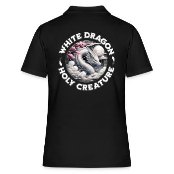 Dragon Blanc : Créature Sacrée - Polo Femme - noir - Dos - Ailine (174cm)