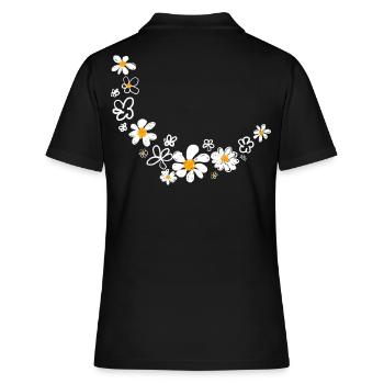 Floral garland - Women's Polo Shirt - black - Back - Ailine (174cm)