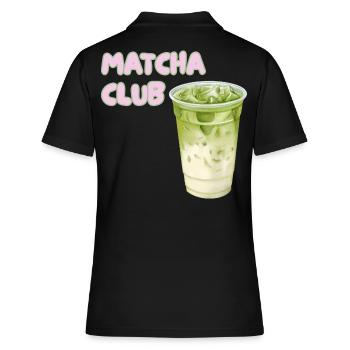 Matcha Club Latte Graphic - Women's Polo Shirt - black - Back - Ailine (174cm)