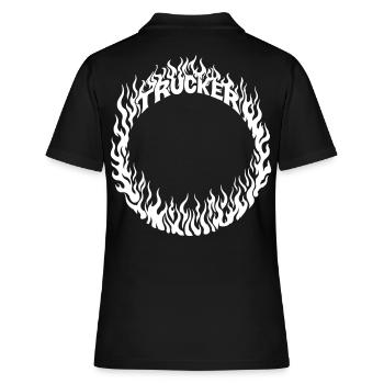 Anneau de feu pour camionneurs Blanc blanc interchangeable détaillé - Polo Femme - noir - Dos - Ailine (174cm)