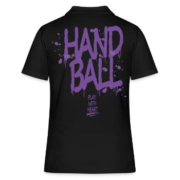 Graffiti de handball avec cœur - Polo Femme - noir - Dos - Ailine (174cm)