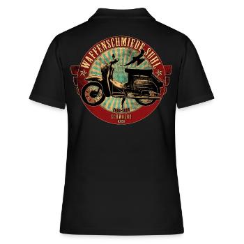 Simson Schwalbe KR51 - Frauen Polo Shirt - Schwarz - Hinten - Ailine (174cm)