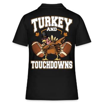 Dinde De Thanksgiving Et Touchdowns Football - Polo Femme - noir - Dos - Ailine (174cm)