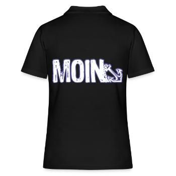 MOIN Nordisches Andenken Gruß Küste - Frauen Polo Shirt - Schwarz - Hinten - Ailine (174cm)
