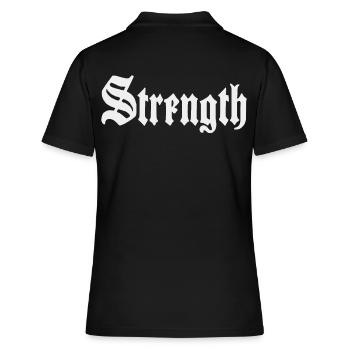 Power and Determination: Strength - Women's Polo Shirt - black - Back - Ailine (174cm)