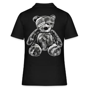 Ours en peluche jouet avec cache-oeil - Polo Femme - noir - Dos - Ailine (174cm)