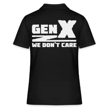 Generation X - Es ist uns egal - Frauen Polo Shirt - Schwarz - Hinten - Ailine (174cm)