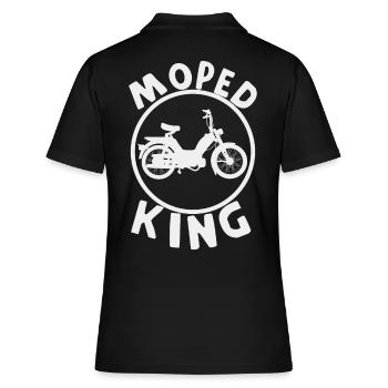 Moped König - Frauen Polo Shirt - Schwarz - Hinten - Ailine (174cm)