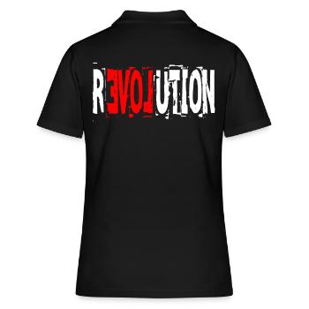 Revolution Liebe - Frauen Polo Shirt - Schwarz - Hinten - Ailine (174cm)