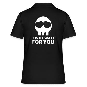 Der Tod wartet auf dich - Frauen Polo Shirt - Schwarz - Hinten - Ailine (174cm)