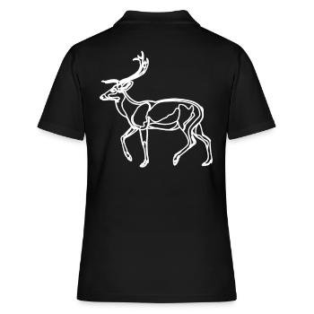 Dessin du cerf - Polo Femme - noir - Dos - Ailine (174cm)