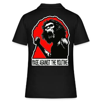 Homo erectus - Wut gegen die Routine - Frauen Polo Shirt - Schwarz - Hinten - Ailine (174cm)