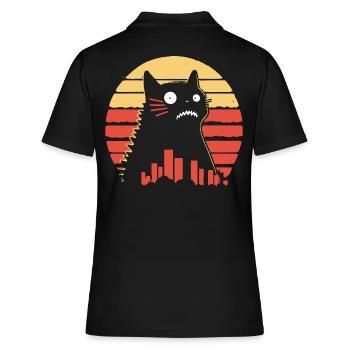 riesige Monster Katze - Frauen Polo Shirt - Schwarz - Hinten - Ailine (174cm)