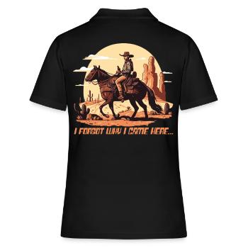 Cowboy en plein air Équitation western - Polo Femme - noir - Dos - Ailine (174cm)